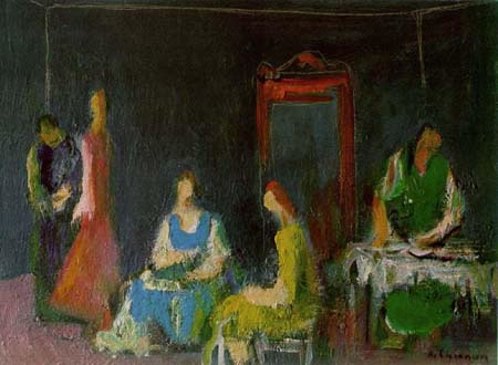 Sartoria, 1979-’83, olio su tela, cm 50x70, Napoli, collezione privata